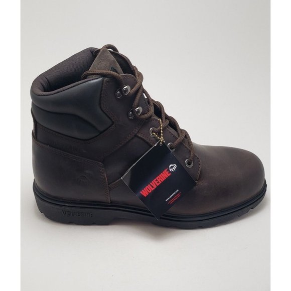 NWT Mens Wolverine Soft Toe Brown Leather Work Boots W08169 Size 13EW - Picture 3 of 7